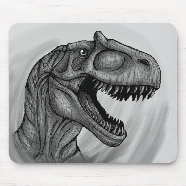Allosaurus Sketch Mouse Pad (Front)