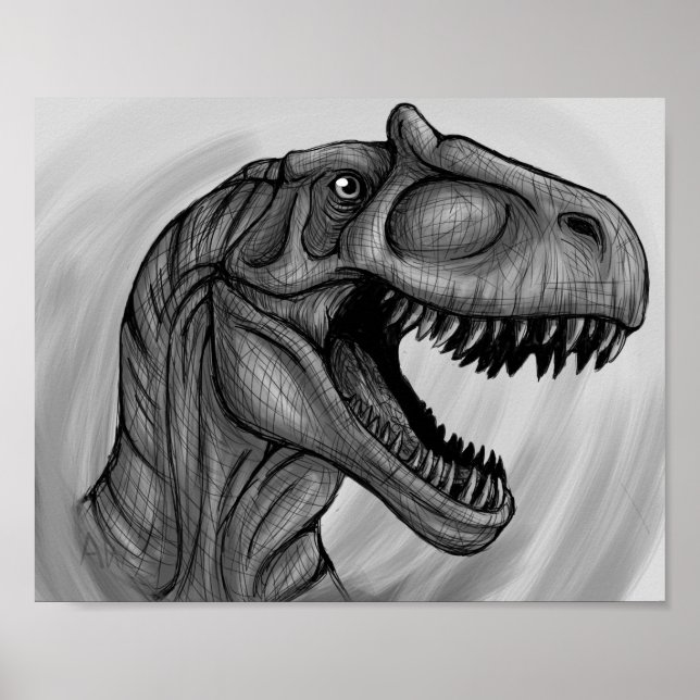 Allosaurus Sketch Poster (Front)