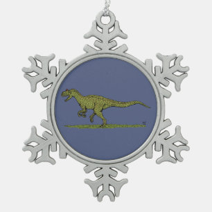 Allosaurus Snowflake Pewter Christmas Ornament