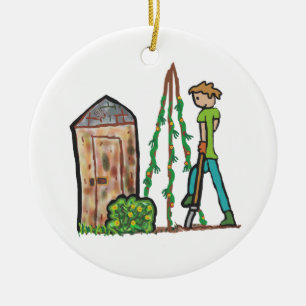 Allotment Gardening Ceramic Ornament
