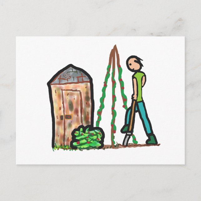 Allotment Gardening Postcard (Front)