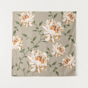 allover brown flower Pattern on blue backgroundflo Tapestry