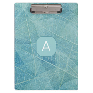 Allover Leaf Print Initial Clipboard