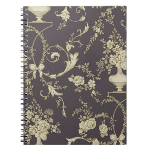 Allover multi motif flowers ornament Seamless patt Notebook