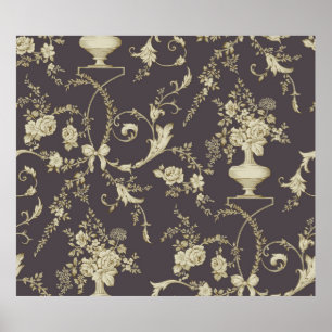 Allover multi motif flowers ornament Seamless patt Poster