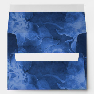 Allover Navy Blue Watercolor Flowers Envelope