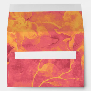 Allover Pink and Orange Watercolor Flowers Envelopes