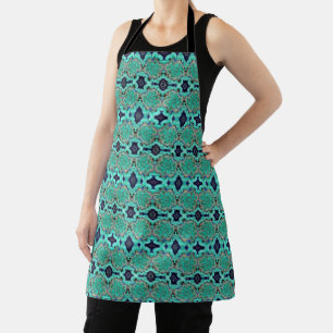 Allover Print Apron Azurite Malachite Geode