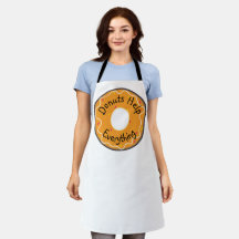 Allover Print Apron Doughnuts Help Everything