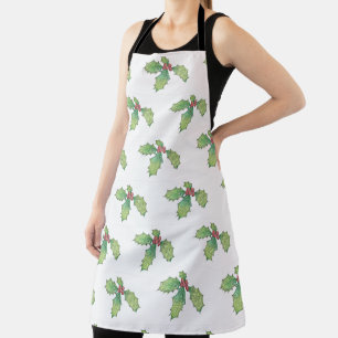 Allover Print Apron Holly Jolly