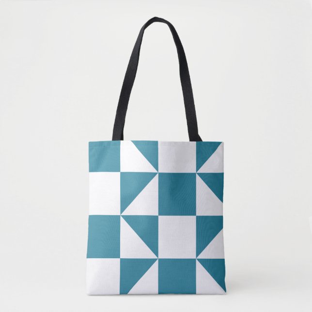 Allover print tote blue bag (Front)