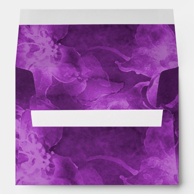 Allover Purple Watercolor Flowers Envelopes (Back (Bottom))