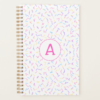 Allover Sprinkles Pink Multi Initial Planner