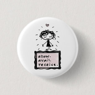 allow. avail. receive. 3 cm round badge