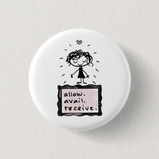 allow. avail. receive. 3 cm round badge