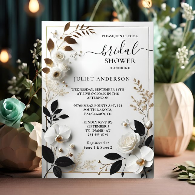Allow Formal Simple Classic Blank Bridal Shower Invitation (Creator Uploaded)