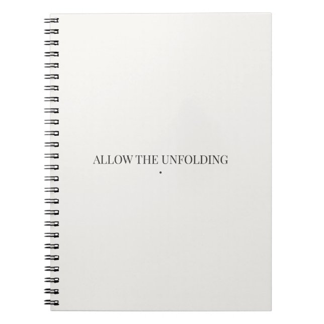 Allow the Unfolding Notebook – Soft Minimalist (Front)