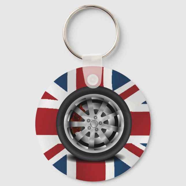 Alloy Great British Racing Key Ring (Front)