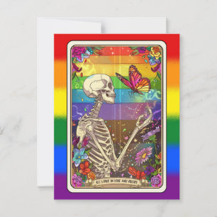 All's Fair in Love and Poetry: LGBT Skelton Tarot Postcard