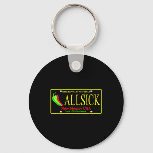 Allsick New Mexico Black And Yelllow Key Ring