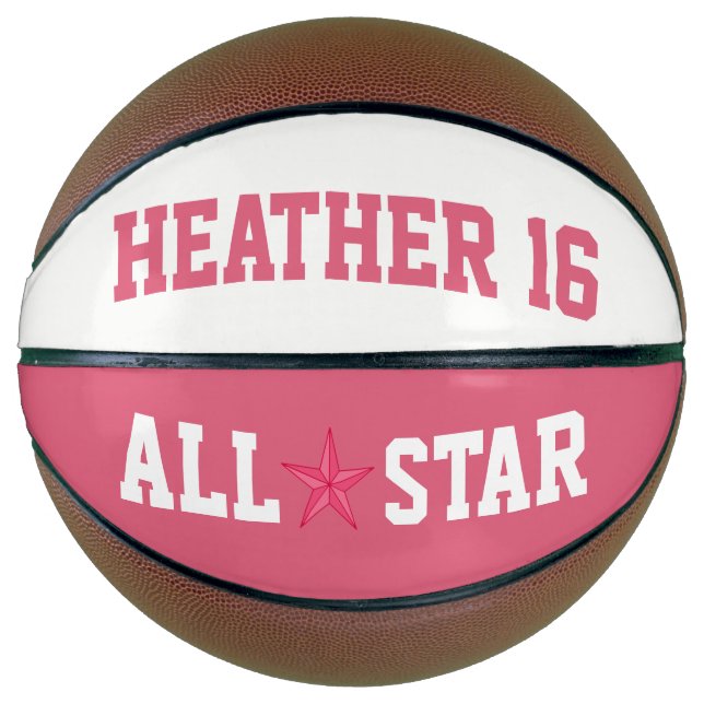 Allstar Pink and White Basketball (Front)
