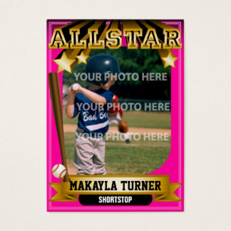 ALLSTAR Pink Custom Baseball Card