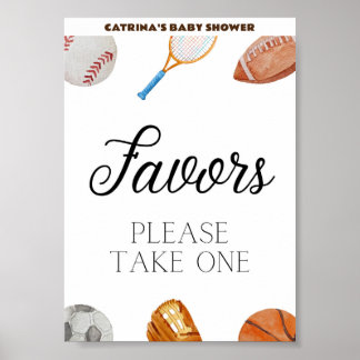 Allstar Sports Baby Shower Sign 5x7