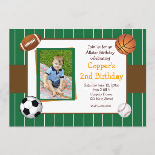 Allstar Sports Birthday Invitation
