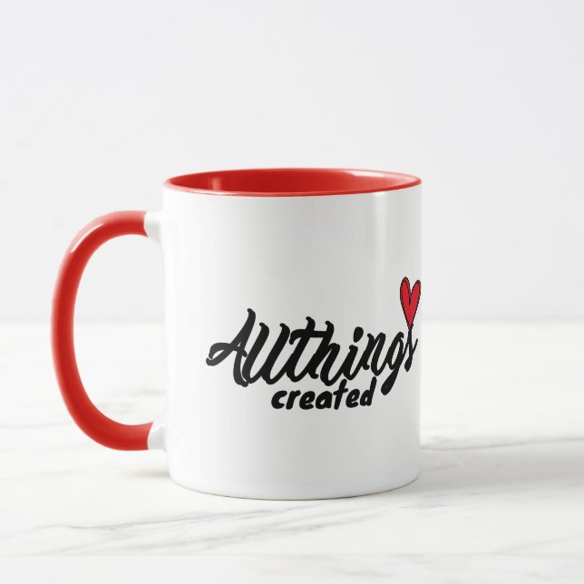 Allthings Created With Heart Mug (Left)