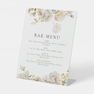 Allure - White Roses & Baby's Breath Pedestal Sign