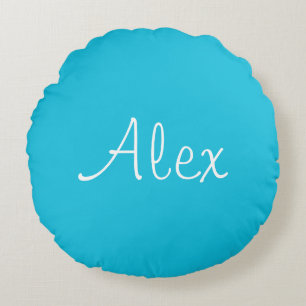 Alluring Aqua Round Cushion