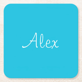 Alluring Aqua Square Paper Coaster