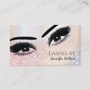 Alluring glittery lashes makeup eyes business card