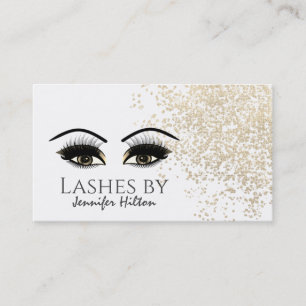 Alluring gold patina long lashes makeup eyes business card