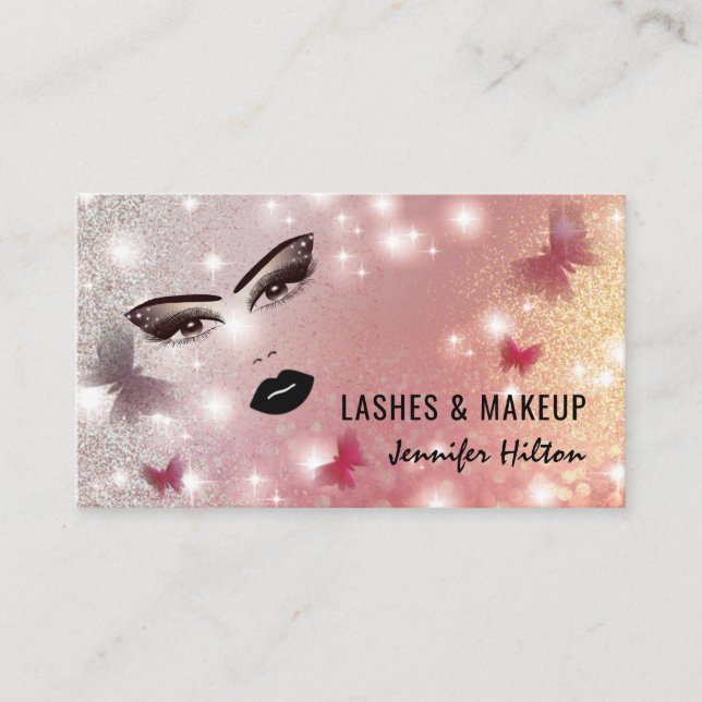 Alluring modern attractive sensual girl face business card (Front)