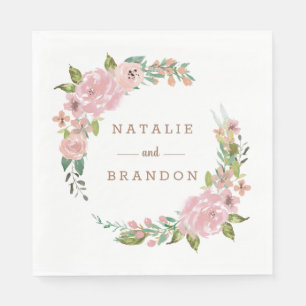 Alluring Rose Vintage Dusty Pink Monogram Dinner Napkin