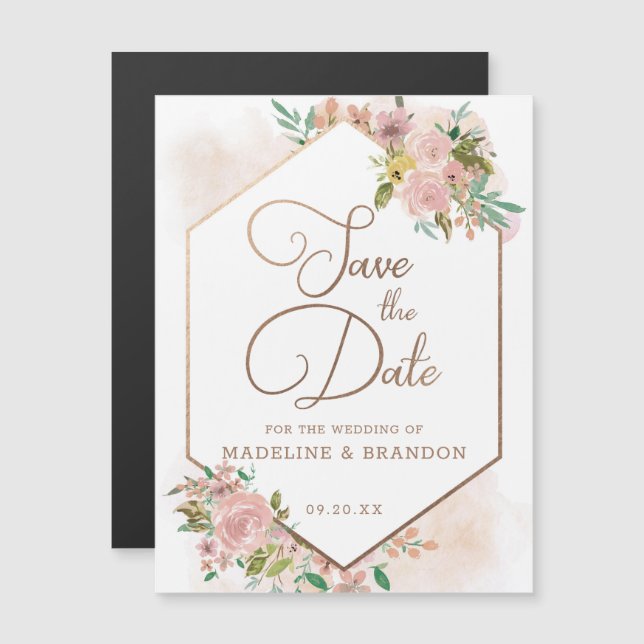 Alluring Rose Vintage Dusty Pink Save the Date (Front/Back)