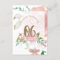 Alluring Rose Vintage Dusty Pink Table Number