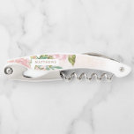 Alluring Rose Vintage Dusty Pink Wedding Monogram Corkscrew<br><div class="desc">Alluring Rose Vintage Dusty Pink Floral Watercolor Elegant Flower Design with roses, leaves, buds, Foliage, and rose gold foil accents. Subtle soft colours of pastel dusty blush pink, greens, mints, and peach. A cottage chic look perfect for a spring, summer, or garden wedding at your homestead, farm, or barn venue....</div>