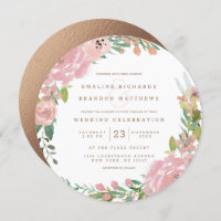 Alluring Rose Vintage Pink Floral Circle Wedding