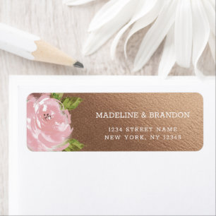 Alluring Rose Vintage Rose Gold Return Address Label