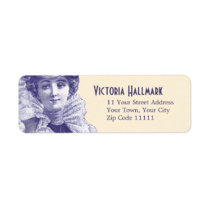 Alluring Victorian Beauty - Belle Epoque Diva Return Address Label