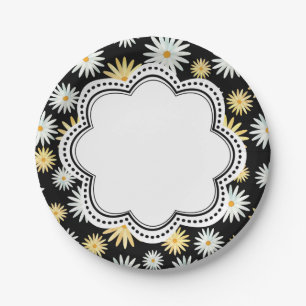 Alluring Watercolour April Daisy Pattern Paper Plate