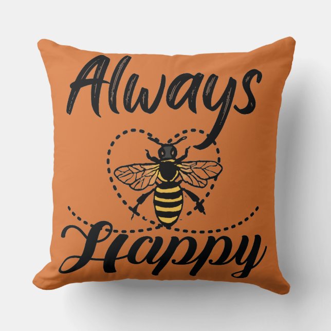 allways bee happy  cushion (Front)