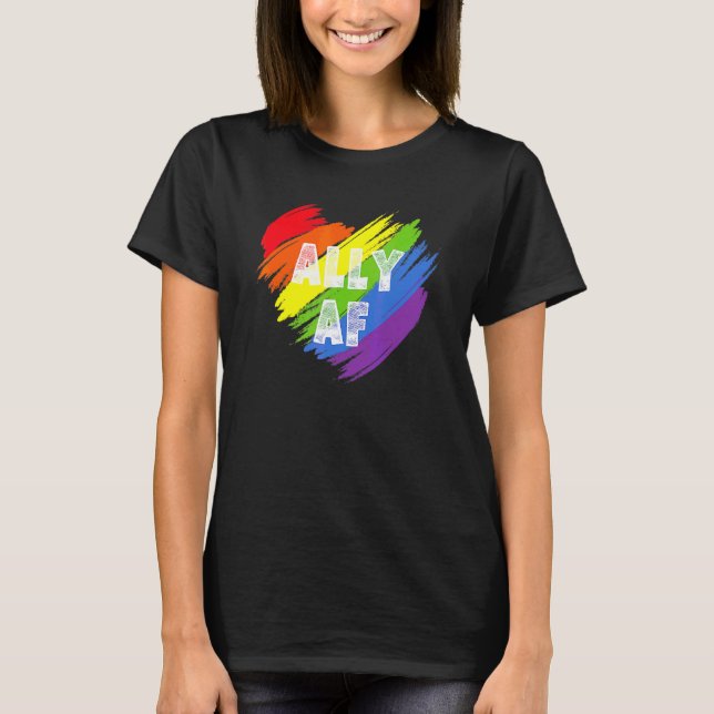 Ally Af Heart  Lgbt Community Proud Ally Lgbt Prid T-Shirt (Front)