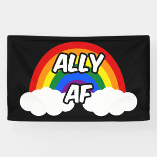 Ally AF I - LGBTQ Flag Gay Trans Queer Pride Banner
