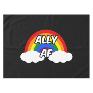 Ally AF I - LGBTQ Flag Gay Trans Queer Pride Tablecloth
