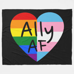 Ally AF III - LGBTQ Flag Gay Trans Queer Pride Fleece Blanket