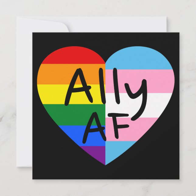 Ally AF III - LGBTQ Flag Gay Trans Queer Pride Invitation (Front)