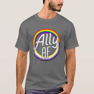 ALLY AF Nonbinary Flag Enby NB Equality LGBT Pride T-Shirt